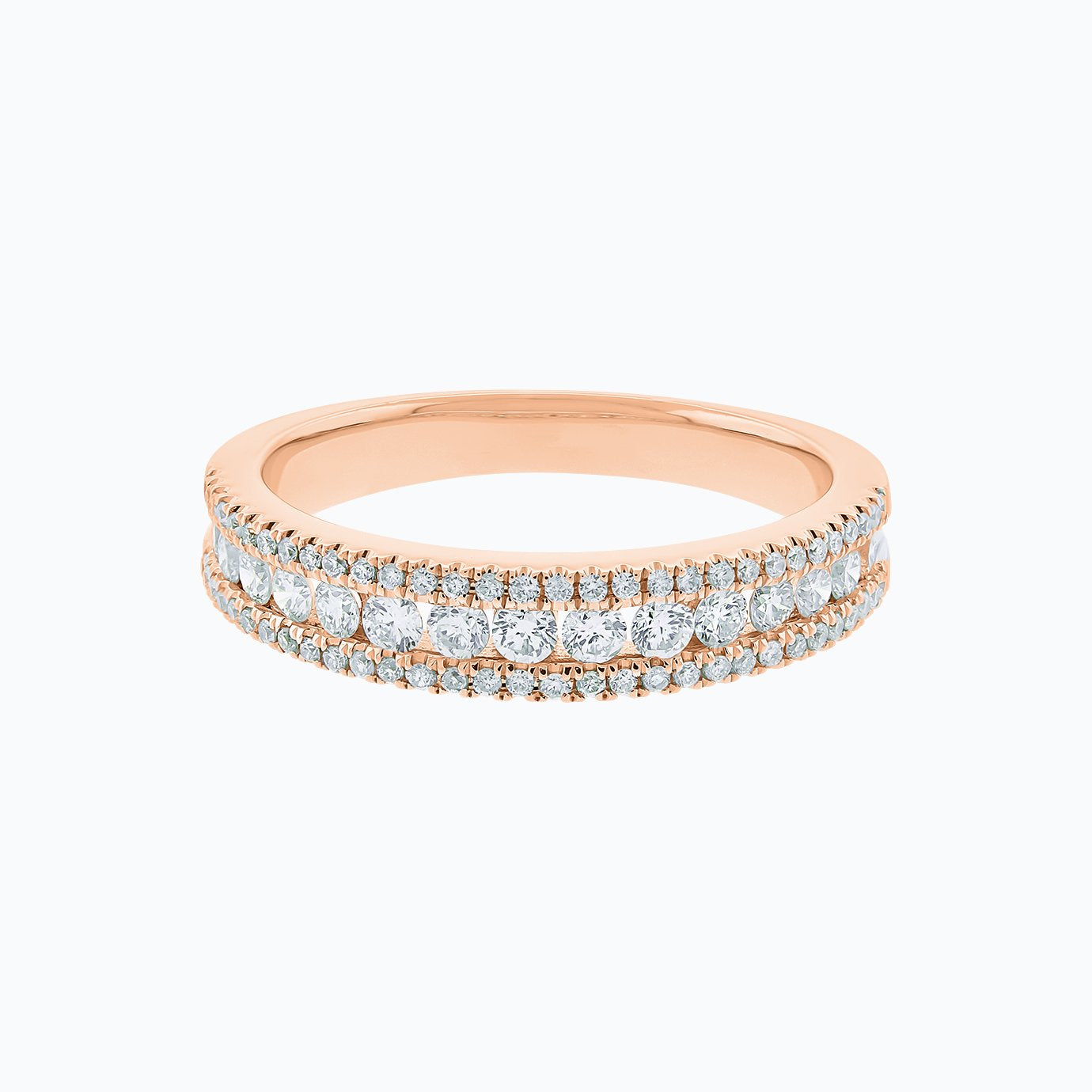 0.70 CT Round Micro Pave CVD EF/VS1 Diamond Wedding Band