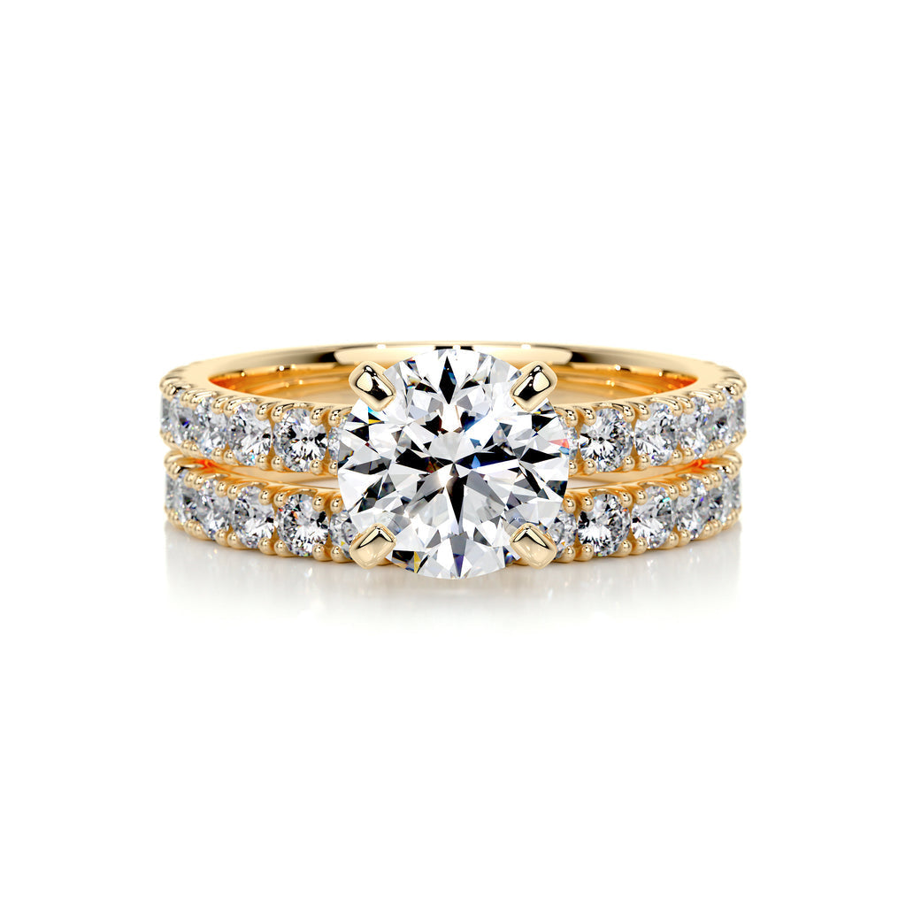 1.50 CT Round Solitaire CVD F/VS Diamond Bridal Ring Set