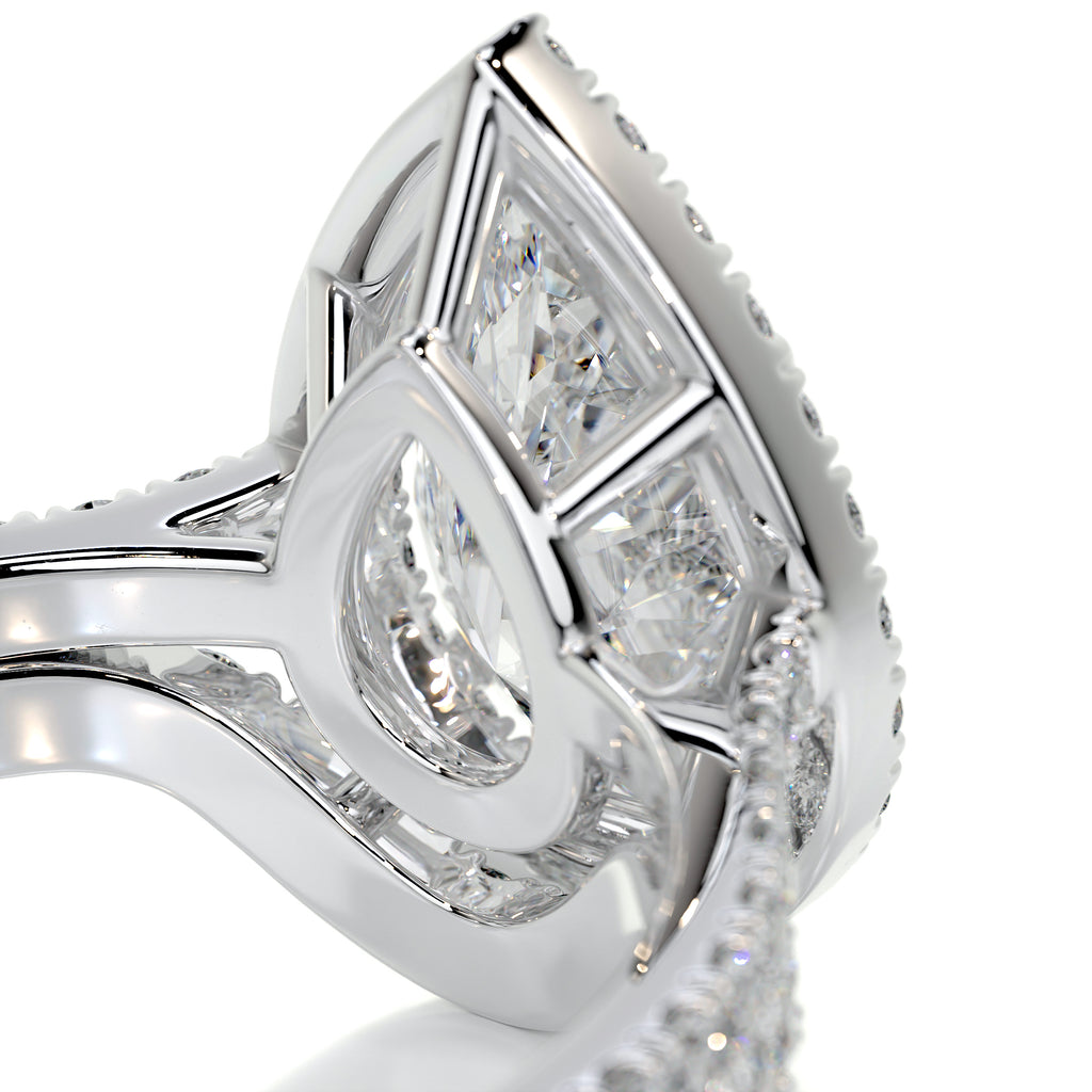 2.0 CT Pear Halo CVD F/VS Diamond Bridal Set