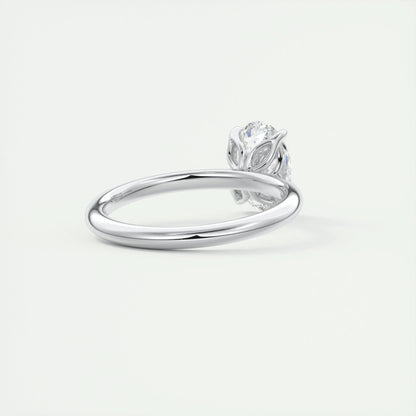 1.5 CT Oval Solitaire CVD F/VS1 Diamond Engagement Ring