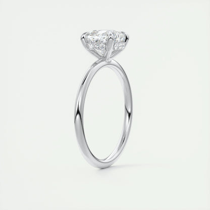 2 CT Cushion Hidden Halo CVD F/VS1 Diamond Engagement Ring