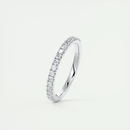 0.38 CT Round EF- VVS Diamond Half Eternity Wedding Band