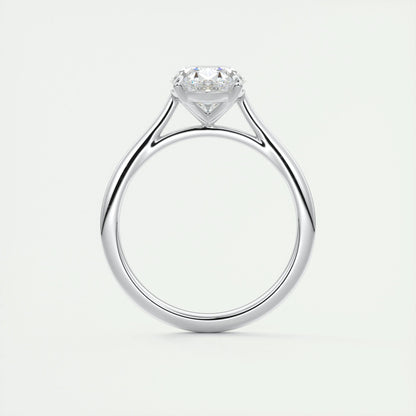 2 CT Oval Solitaire CVD F/VS1 Diamond Engagement Ring