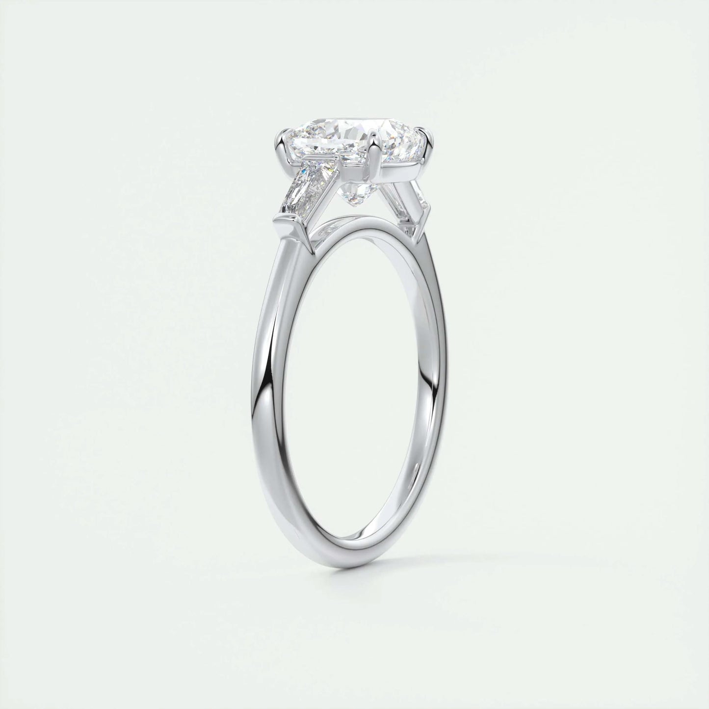 2 CT Cushion Three Stone CVD F/VS1 Diamond Engagement Ring