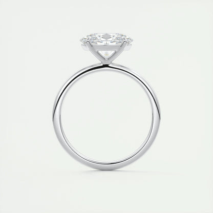 2 CT Oval Solitaire CVD F/VS1 Diamond Engagement Ring