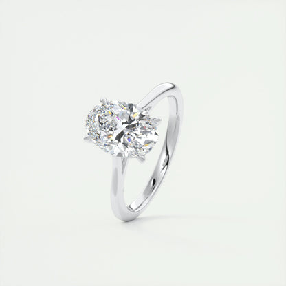 2 CT Oval Solitaire CVD F/VS1 Diamond Engagement Ring