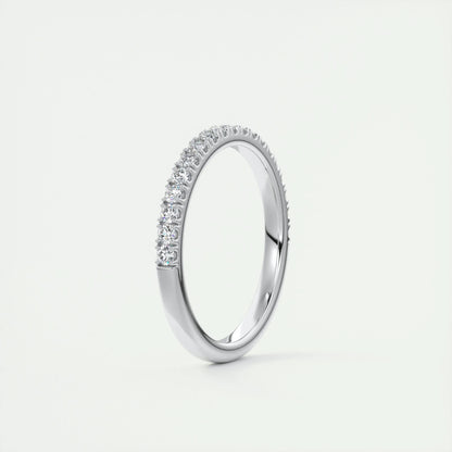 0.38 CT Round EF- VVS Diamond Half Eternity Wedding Band