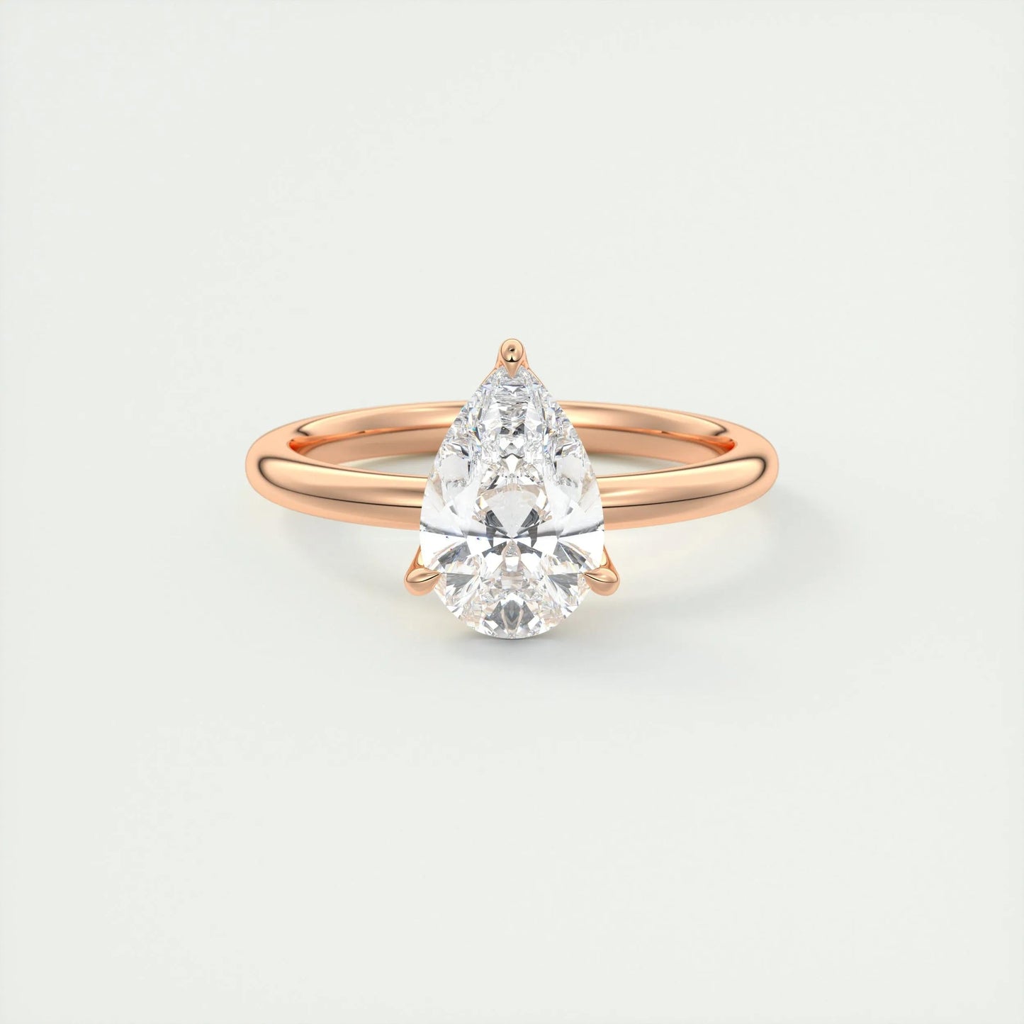 2 CT Pear Solitaire CVD F/VS1 Diamond Engagement Ring