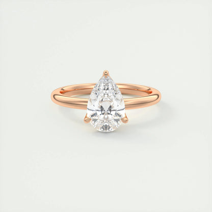 2 CT Pear Solitaire CVD F/VS1 Diamond Engagement Ring