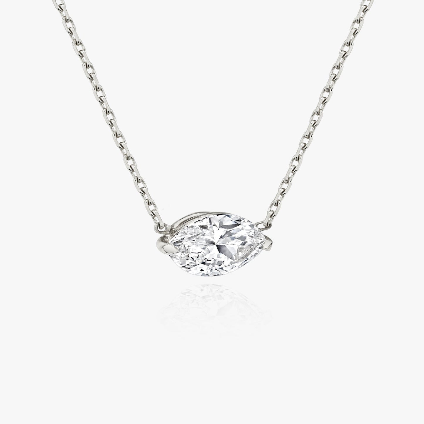 0.25 CT-1.0 CT Marquise Solitaire CVD F/VS Diamond Necklace