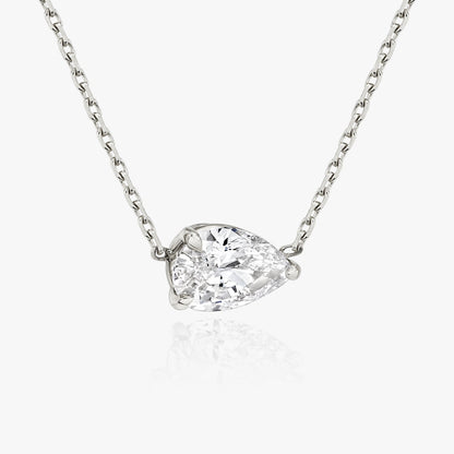 0.25 CT-1.0 CT Pear Solitaire CVD F/VS Diamond Necklace