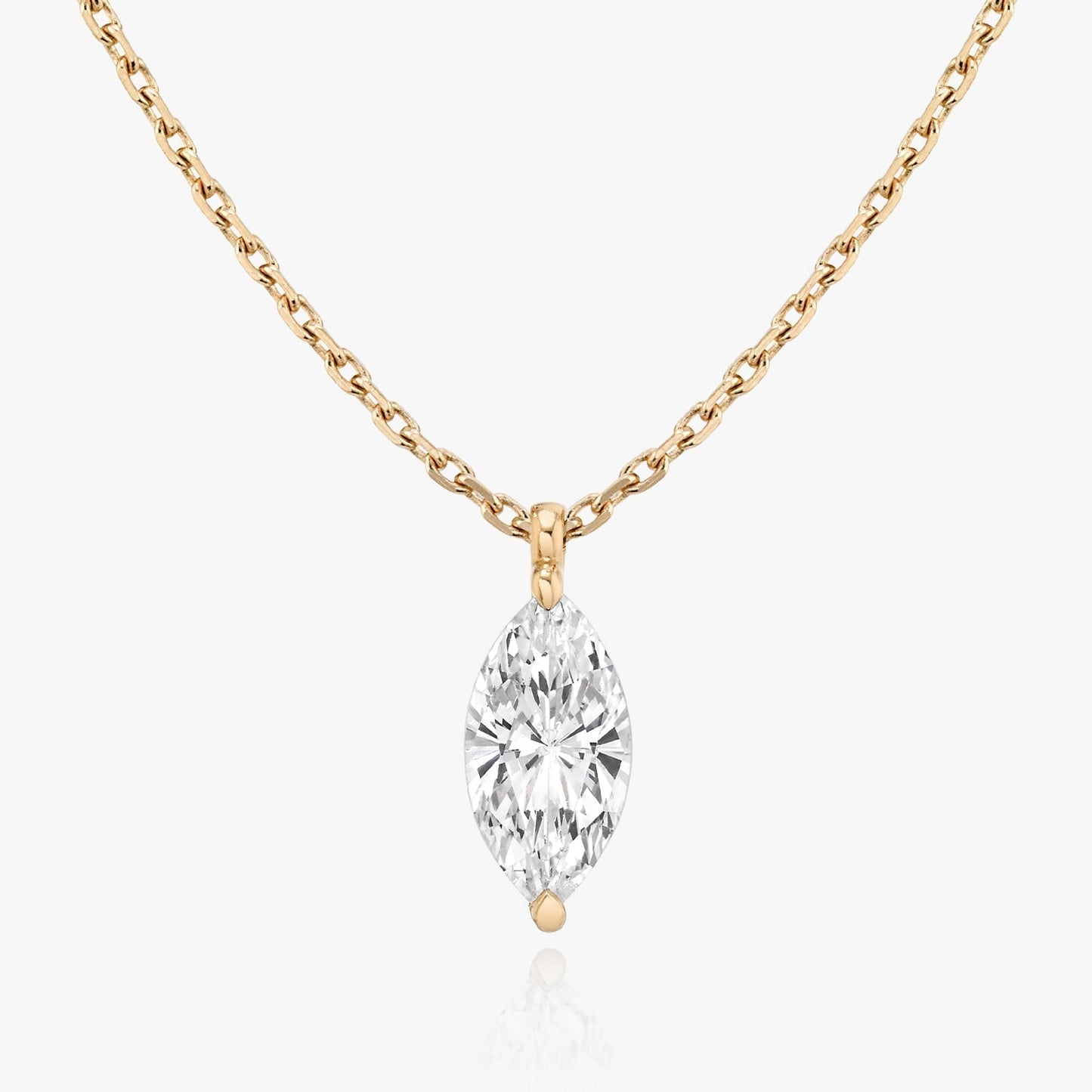 0.25 CT-1.0 CT Marquise Solitaire CVD F/VS Diamond Necklace