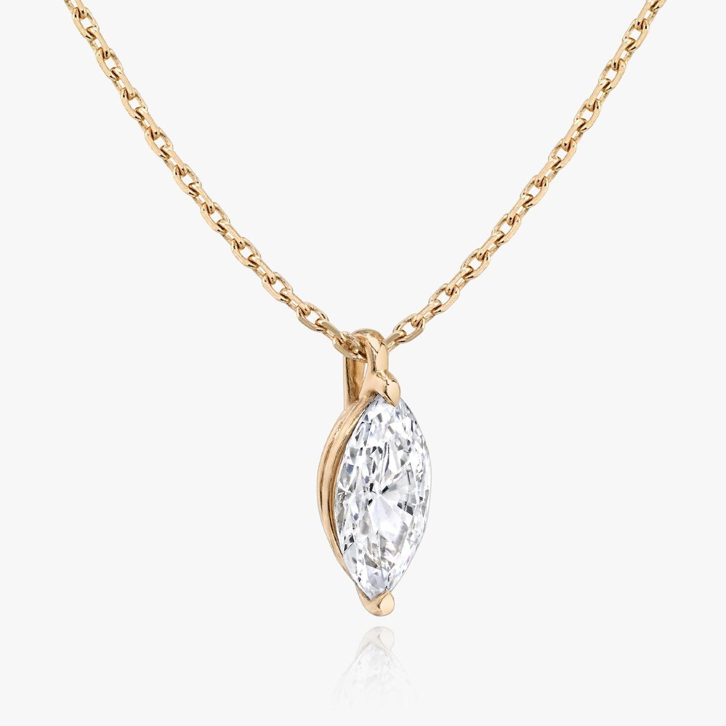 0.25 CT-1.0 CT Marquise Solitaire CVD F/VS Diamond Necklace