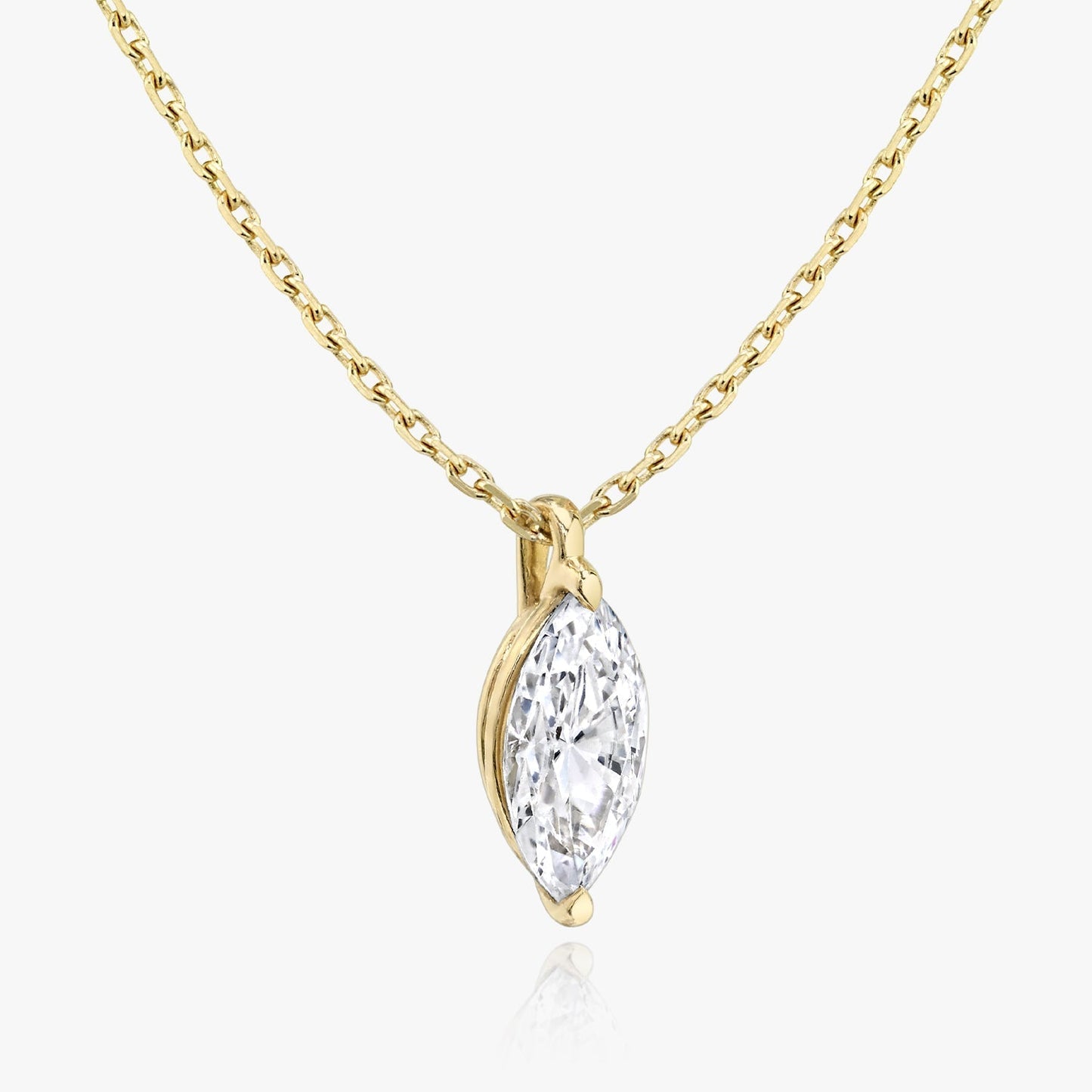 0.25 CT-1.0 CT Marquise Solitaire CVD F/VS Diamond Necklace