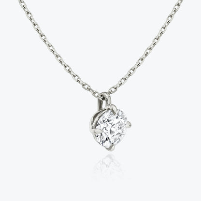 0.25 CT-1.0 CT Round Solitaire CVD F/VS Diamond Necklace