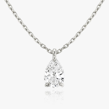 0.25 CT-1.0 CT Pear Solitaire CVD F/VS Diamond Necklace