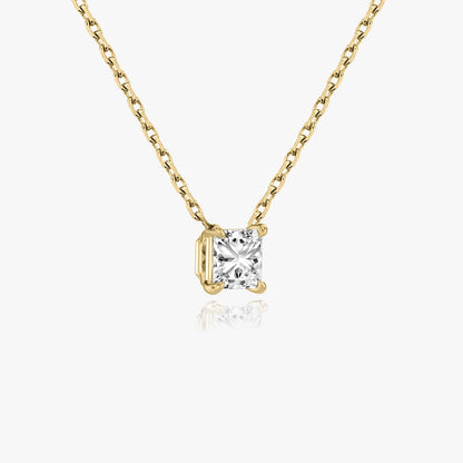 0.25 CT-1.0 CT Princess Solitaire CVD F/VS Diamond Necklace