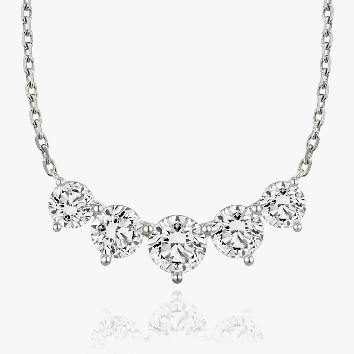 3.50 TC Round CVD F/VS Diamond Necklace