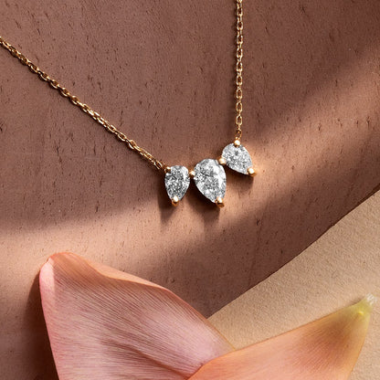 1.0 TCW Pear CVD F/VS Diamond Necklace