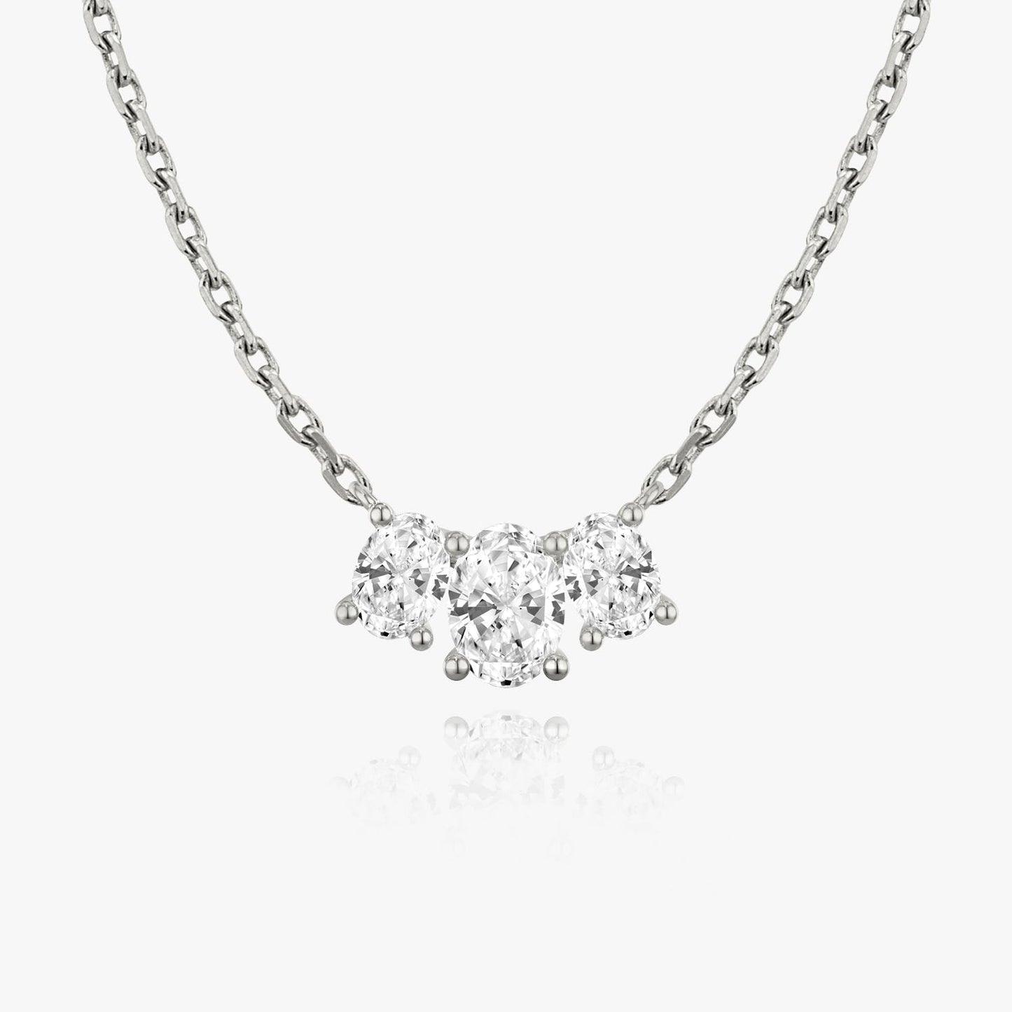 1.0 TCW Oval CVD F/VS Diamond Necklace