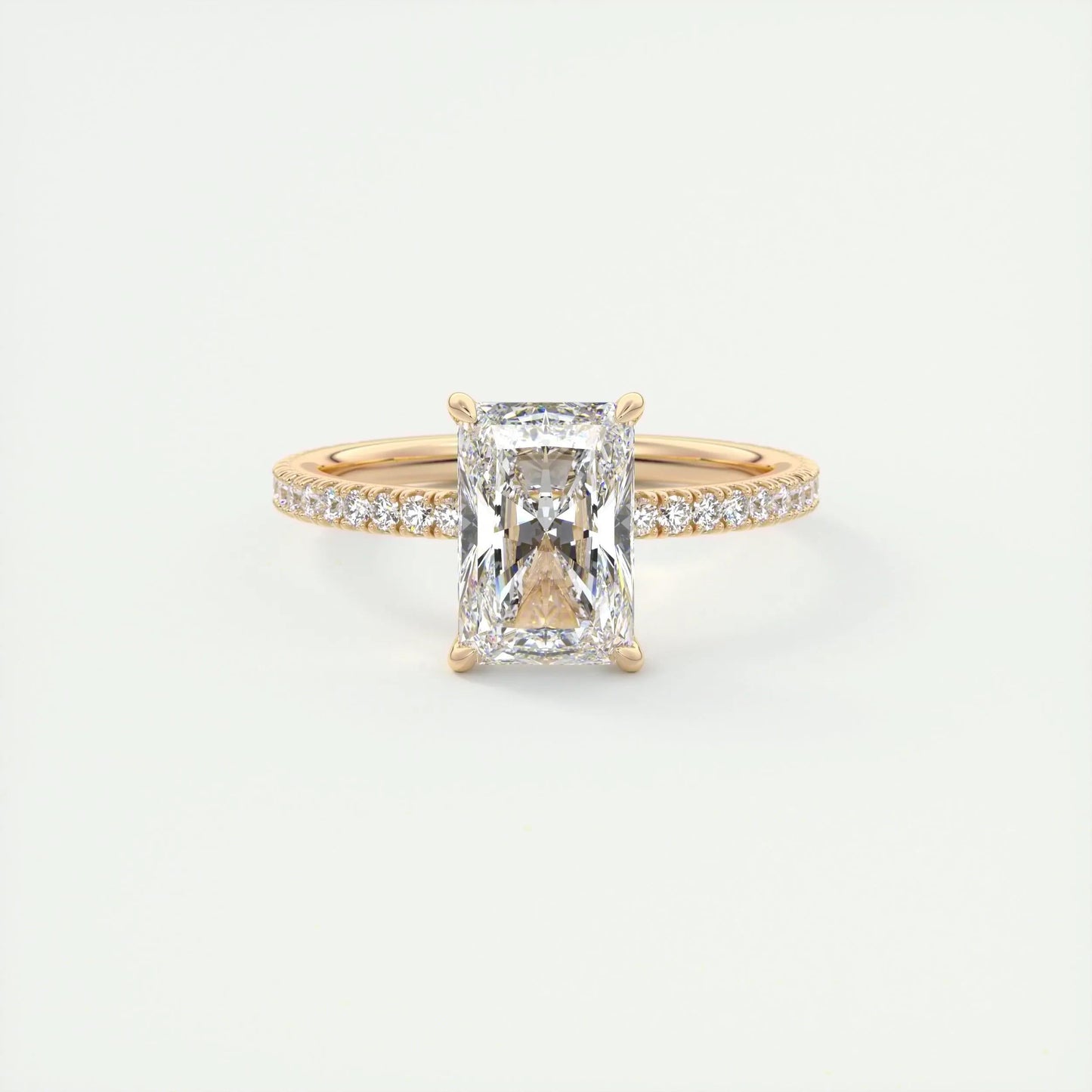 2 CT Radiant Solitaire CVD F/VS1 Diamond Engagement Ring