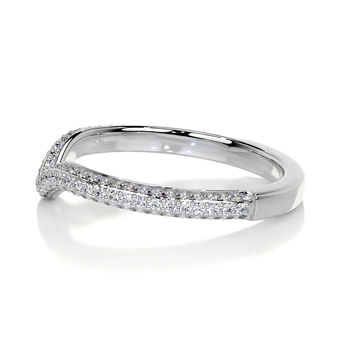 0.75ct Round EF- VVS Diamond Curved Wedding Band