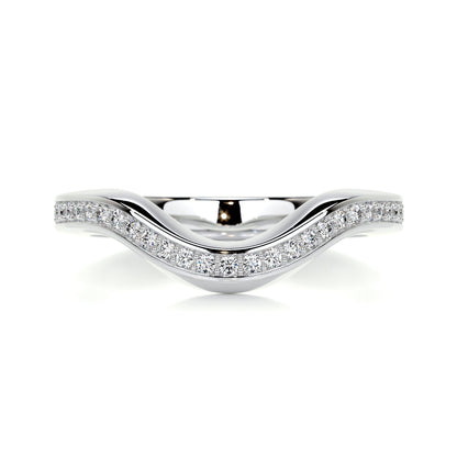 0.3ct Round EF- VVS Diamond Half- Eternity Curved Wedding Band