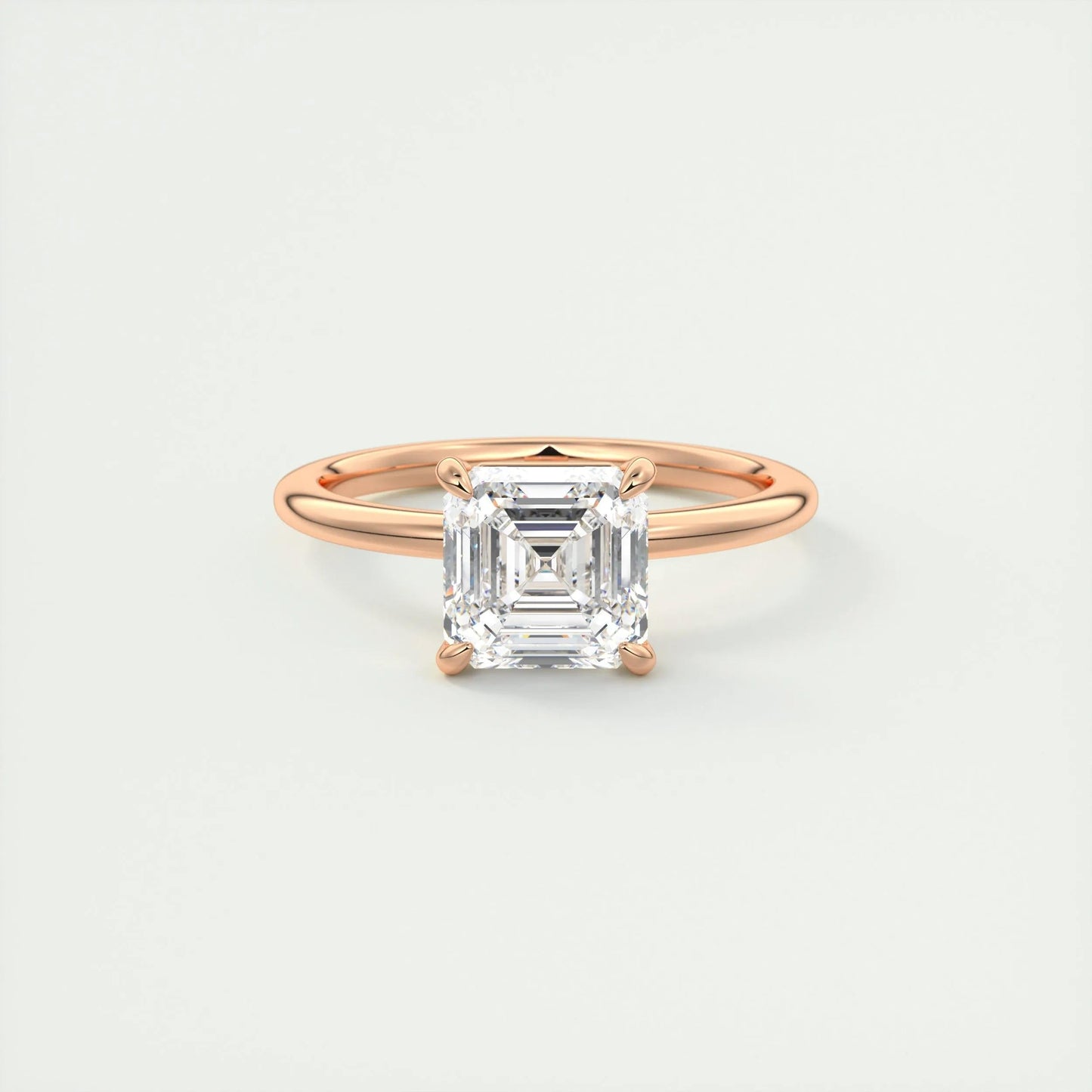 2 CT Asscher Solitaire CVD F/VS1 Diamond Engagement Ring