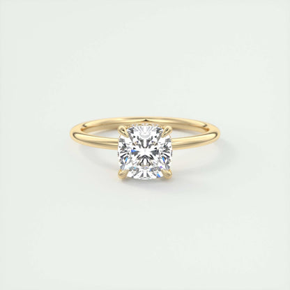 2 CT Cushion Hidden Halo CVD F/VS1 Diamond Engagement Ring