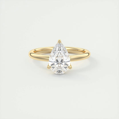 2 CT Pear Solitaire CVD F/VS1 Diamond Engagement Ring