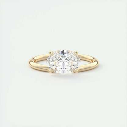 1.5 CT Oval Solitaire CVD F/VS1 Diamond Engagement Ring