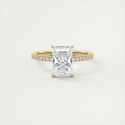 2 CT Radiant Solitaire CVD F/VS1 Diamond Engagement Ring