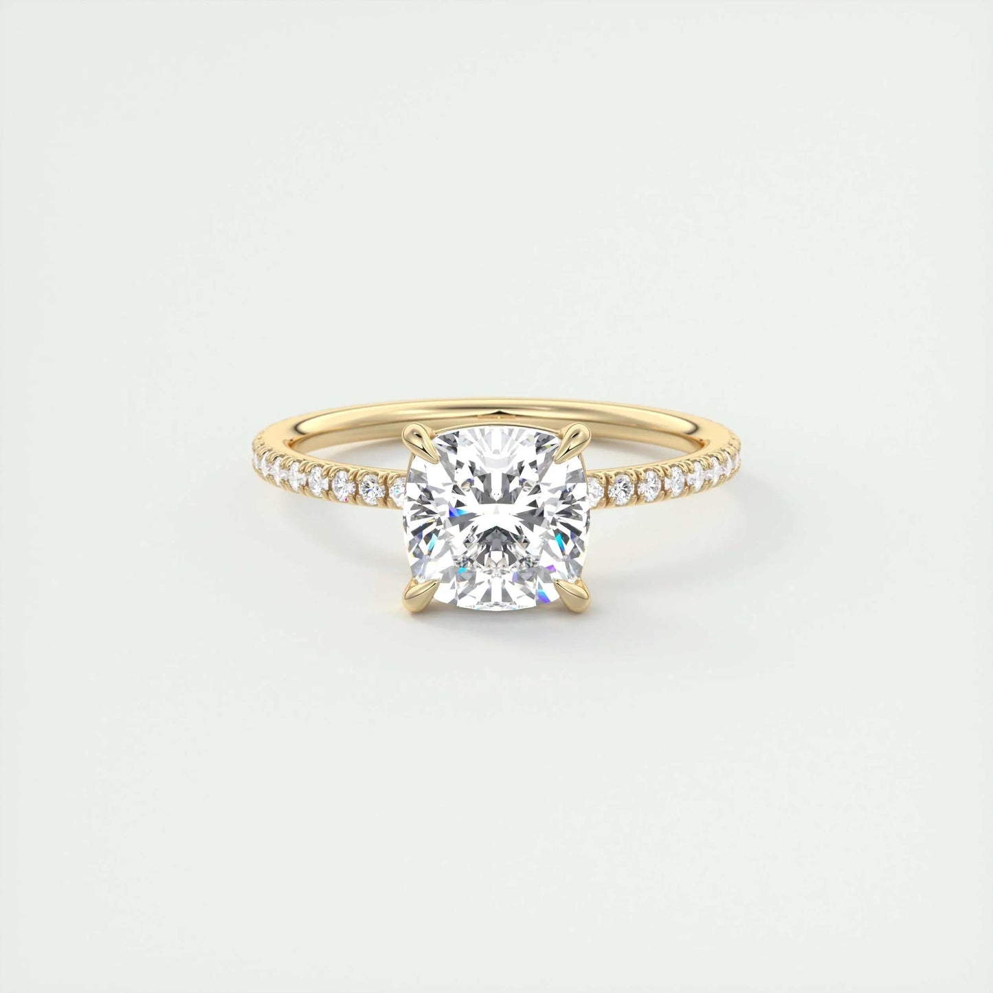 2 CT Cushion Solitaire CVD F/VS1 Diamond Engagement Ring