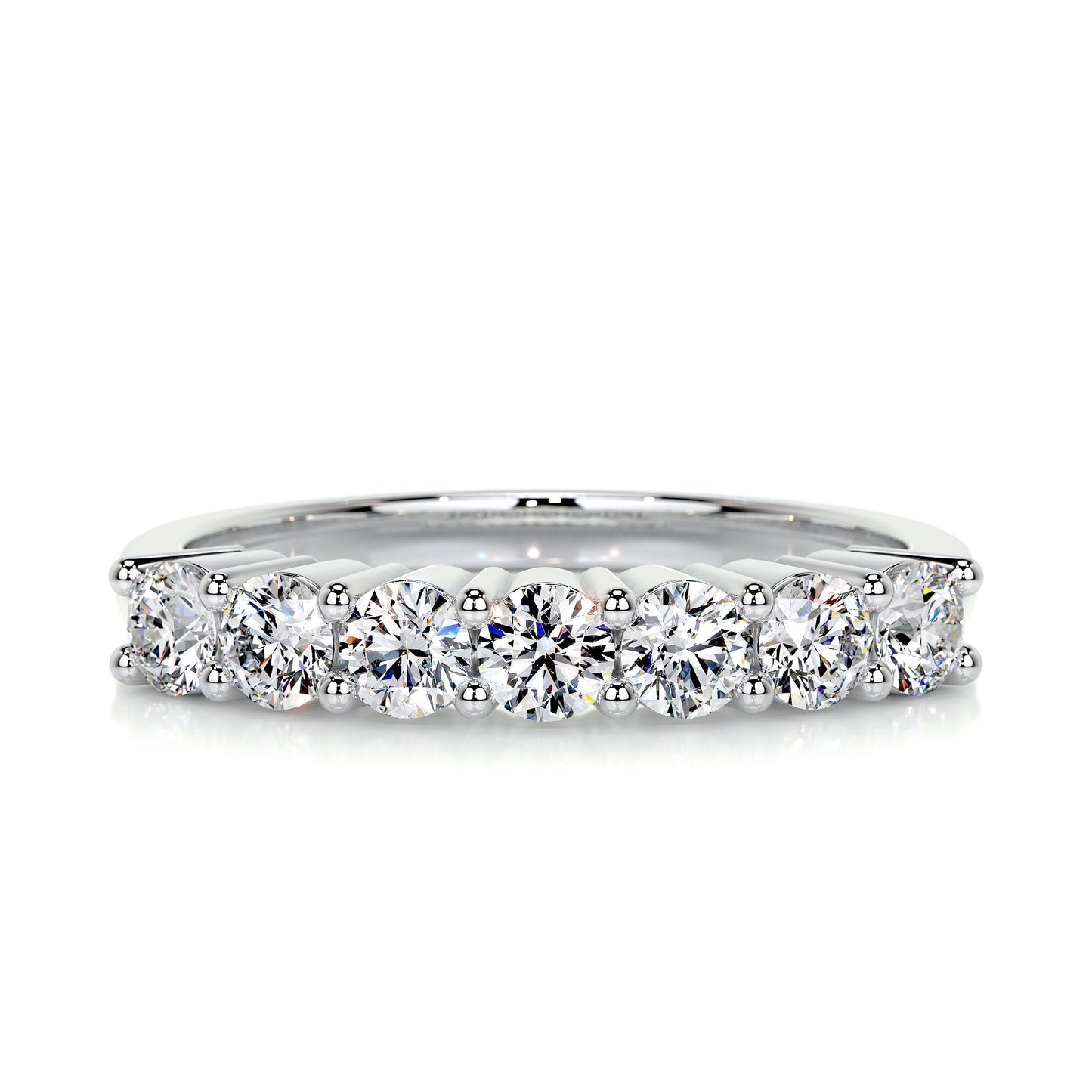 0.75ct Round EF- VVS Diamond Half Eternity Stackable Wedding Band