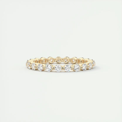 0.69 CT Round EF- VVS Diamond Full Eternity Bubble Wedding Band