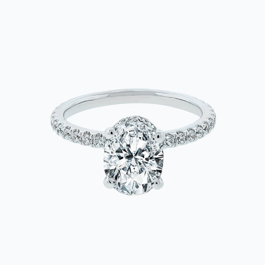 2.50 CT Oval Hidden Halo CVD F/VS2 Diamond Engagement Ring