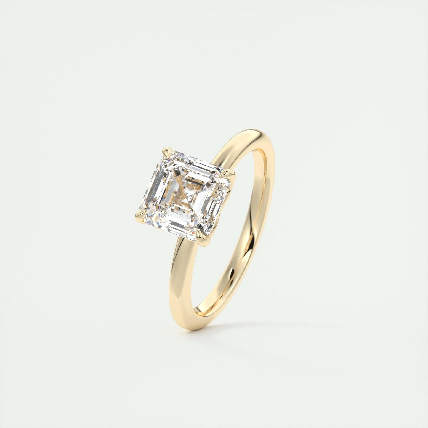 2 CT Asscher Solitaire CVD F/VS1 Diamond Engagement Ring