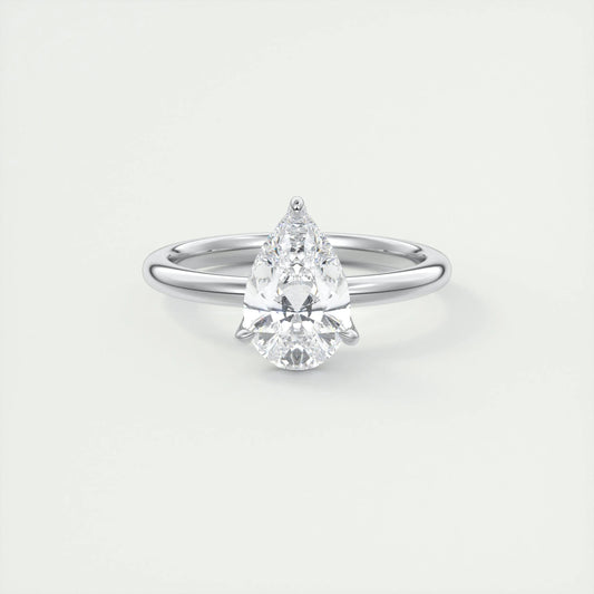 2 CT Pear Solitaire CVD F/VS1 Diamond Engagement Ring