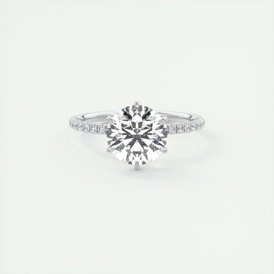 2 CT Round Solitaire CVD F/VS1 Diamond Engagement Ring