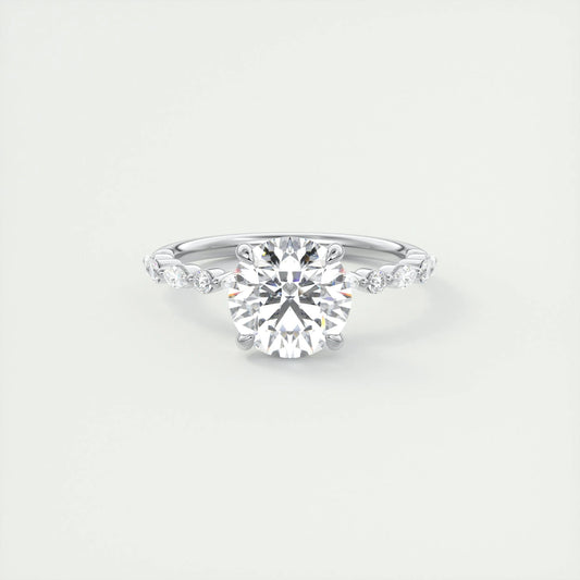 2 CT Round Solitaire CVD F/VS1 Diamond Engagement Ring