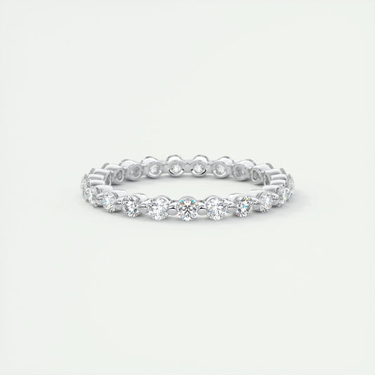 0.69 CT Round EF- VVS Diamond Full Eternity Bubble Wedding Band