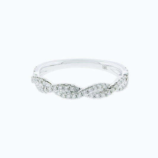 0.30 CT Round Twisted CVD EF/VS1 Diamond Wedding Band