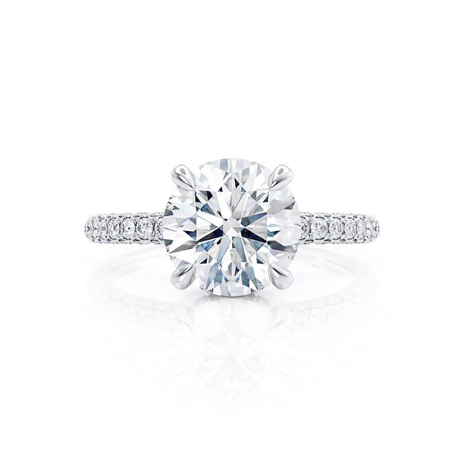 1.50 CT Round Hidden Halo CVD  G/VVS2 Diamond Engagement Ring