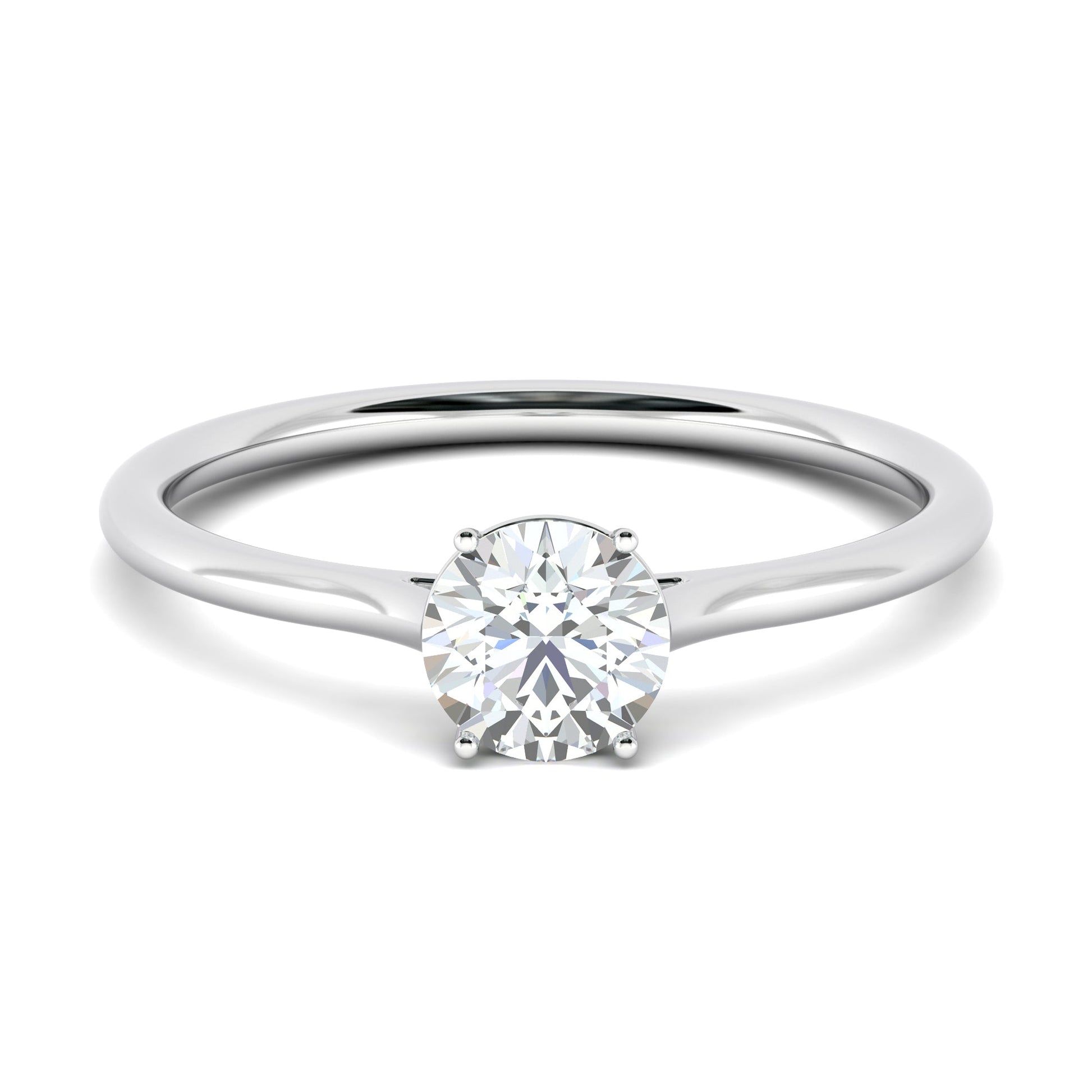 1.02 ct Round F- VS2 Diamond Solitaire Moissanite Engagement Ring