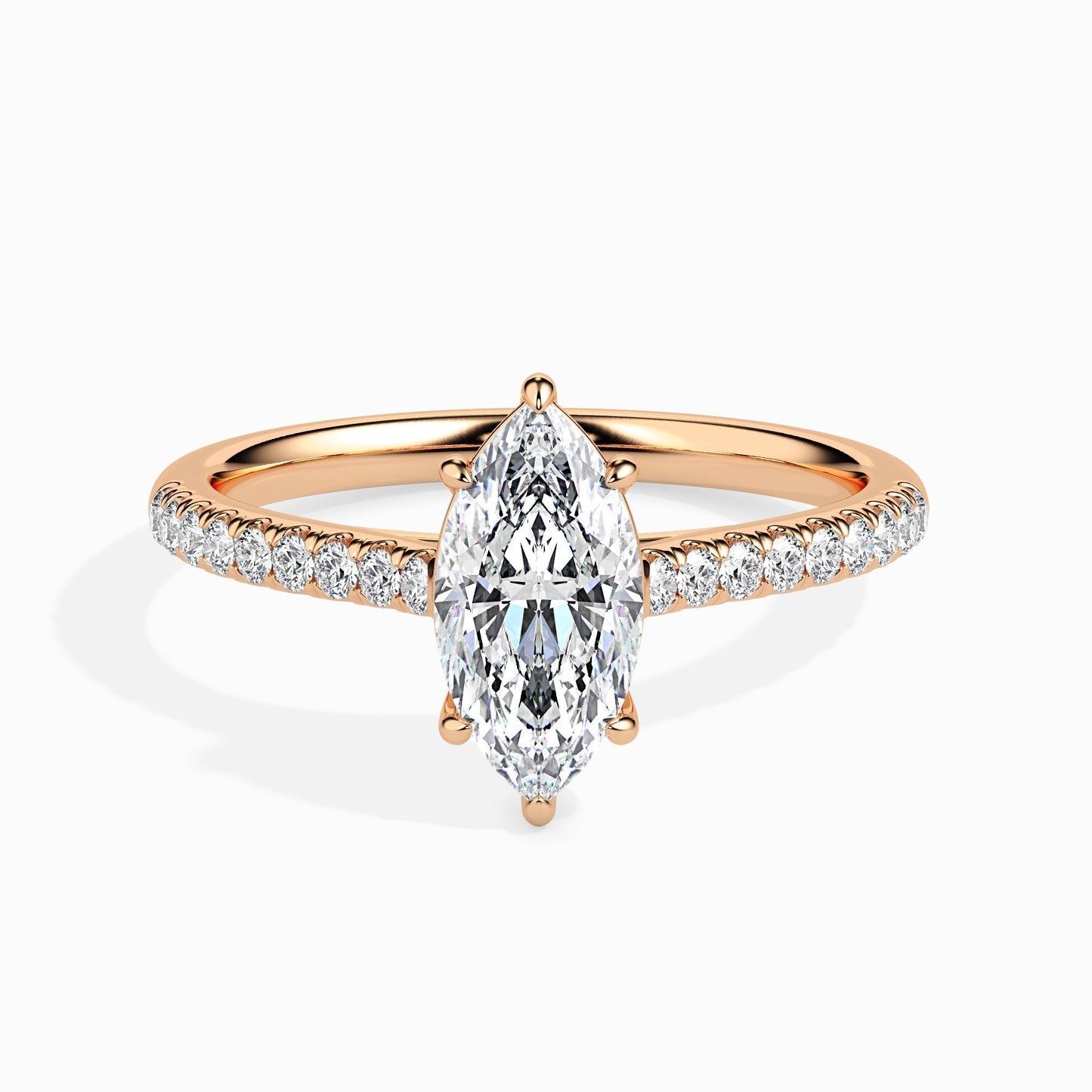 1 Marquise F- VS Diamond Pave Engagement Ring