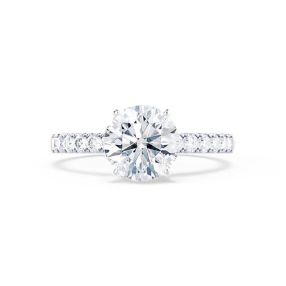 1.20 CT Round Pave Setting CVD G/VS2 Diamond Engagement Ring