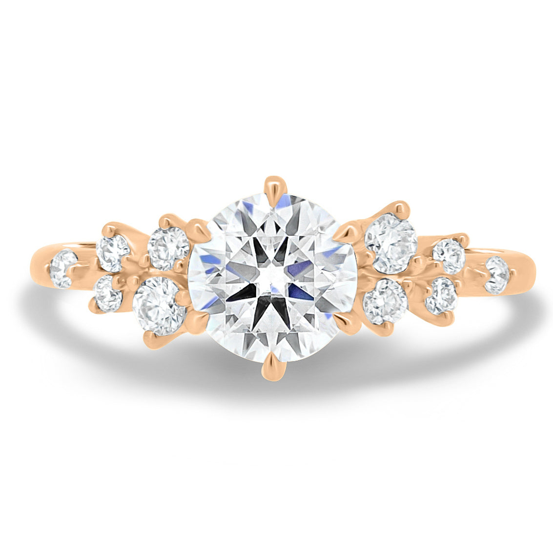 1.61 CT Round Cluster CVD G/VS1 Diamond Engagement Ring