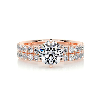 1.50 CT Round Solitaire CVD F/VS Diamond Bridal Ring Set