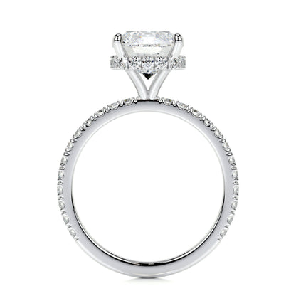 2.0 CT Cushion Hidden Halo CVD E/VS1 Diamond Engagement Ring