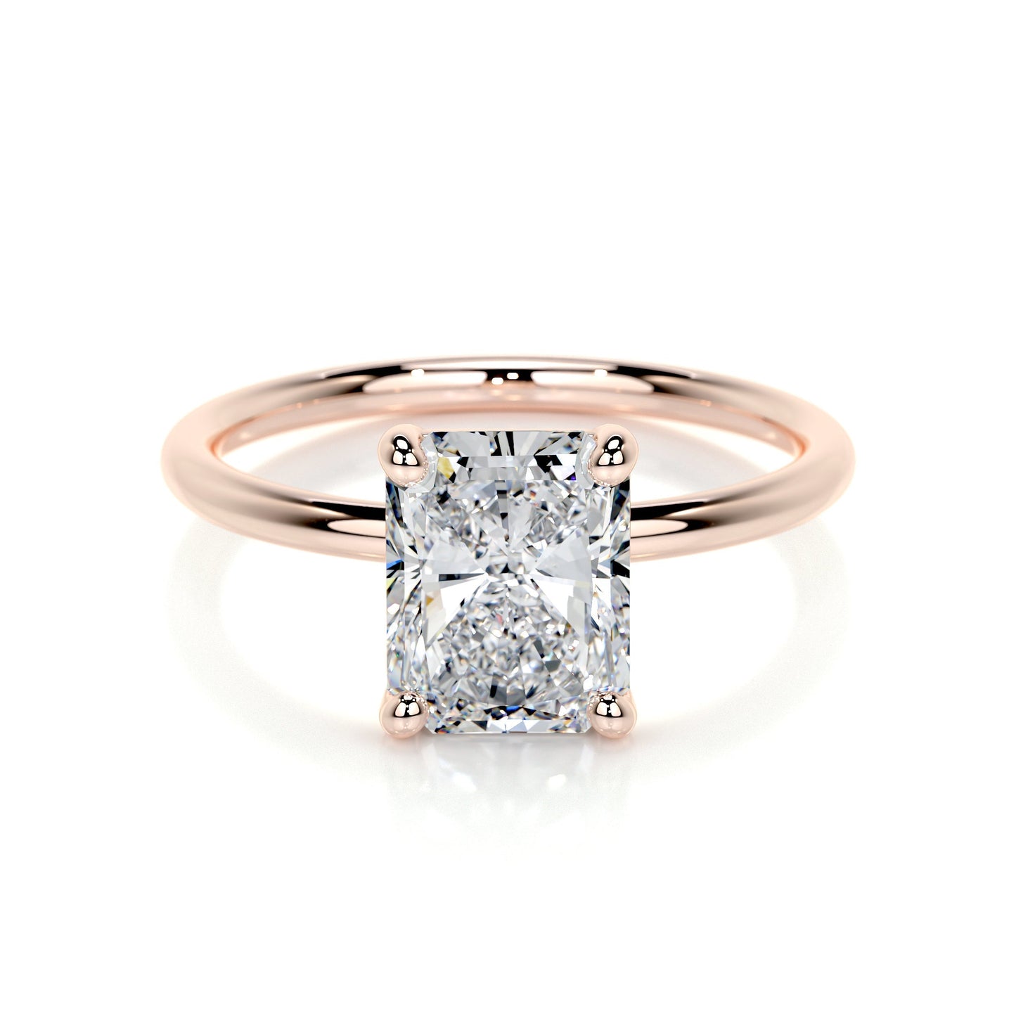 2.0 CT Radiant Solitaire CVD E/VS2 Diamond Engagement Ring